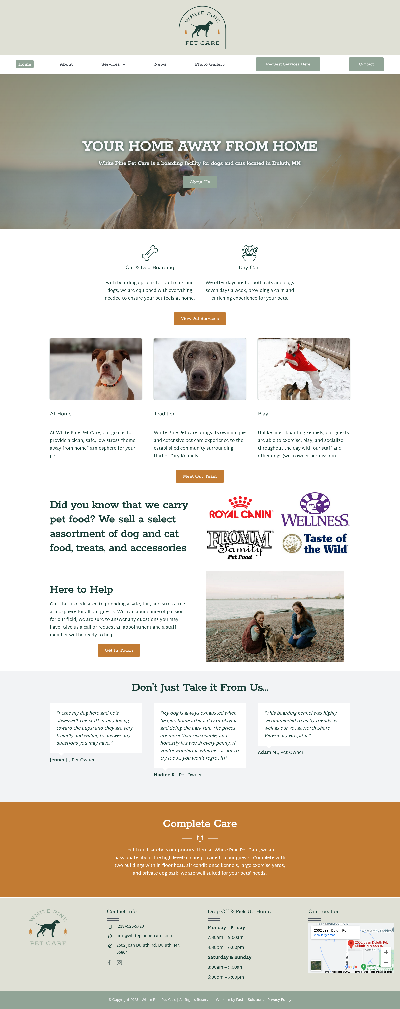 White Pine Pet Care - Desktop